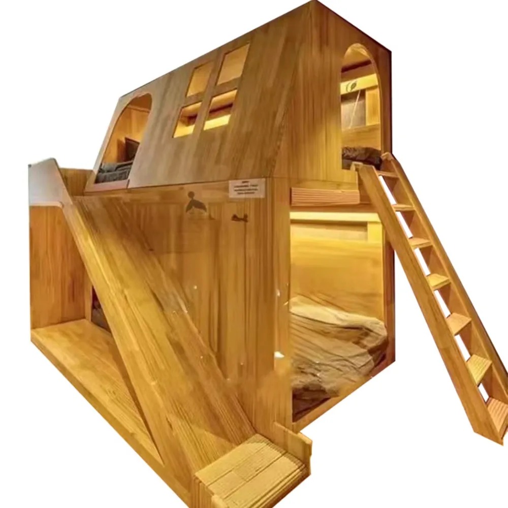 American Solid Wood Kids Tree  - огляд і ціна Bunk Bed With Stairs And Slide