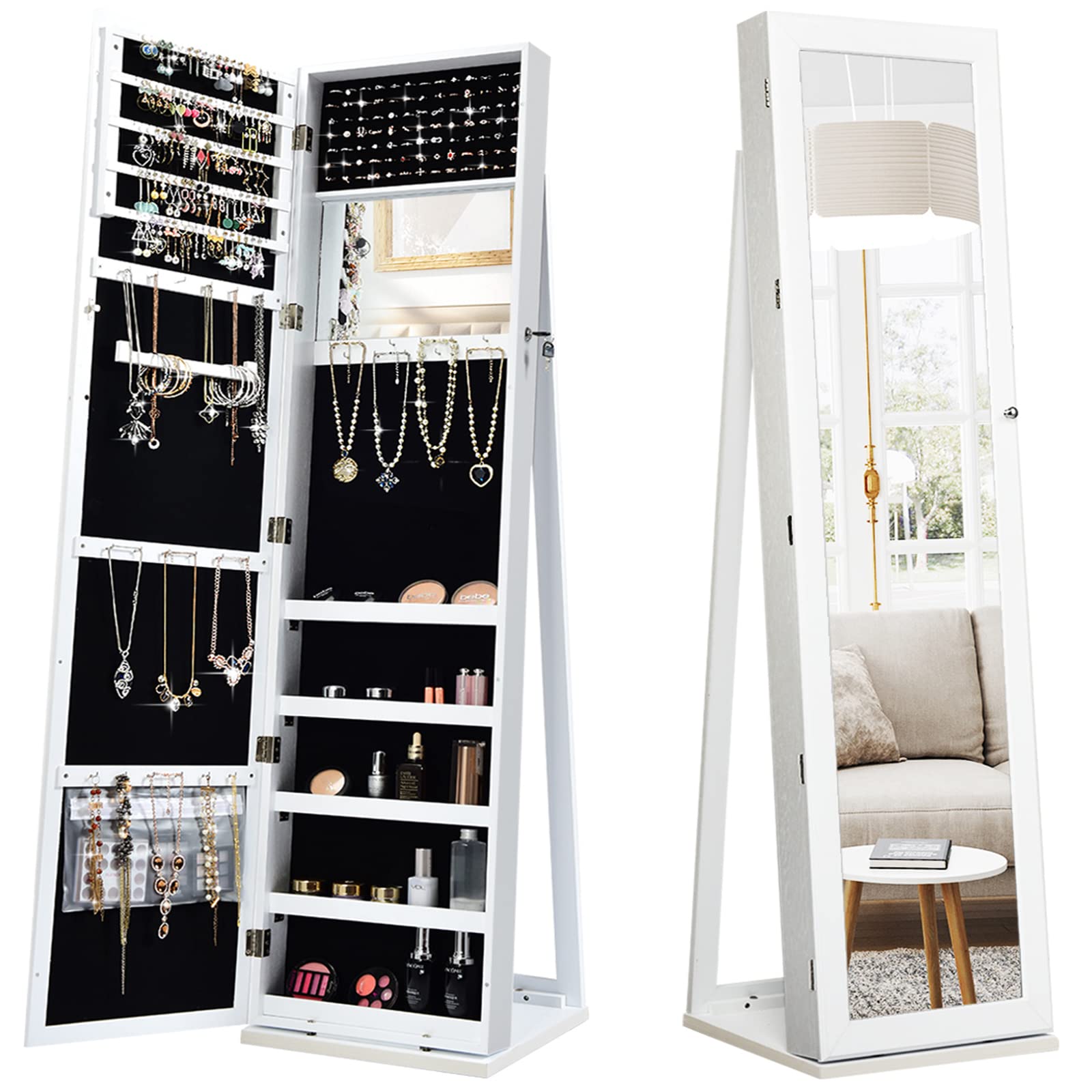 Standing Jewelry Armoire with  - огляд і ціна Full Length Mirror Jewelry Armoire