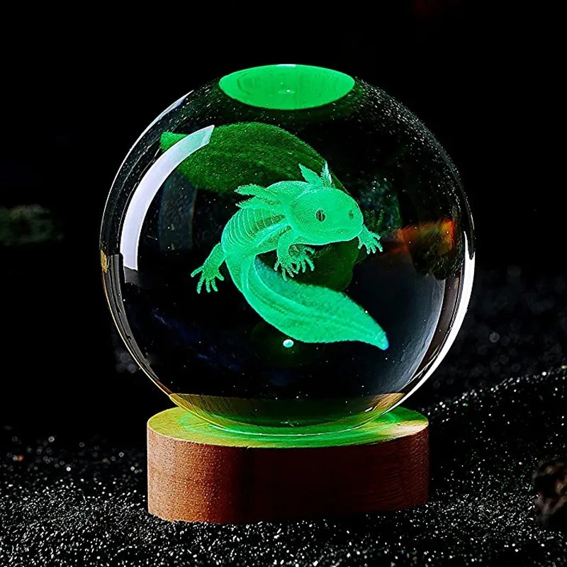3D Axolotl Laser Engraved Crys - огляд і ціна Floating Nightstand With Led Light