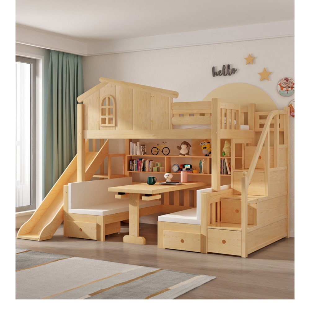 Bunk Bed with Desk Multifuncti - огляд і ціна Bunk Bed With Stairs And Slide